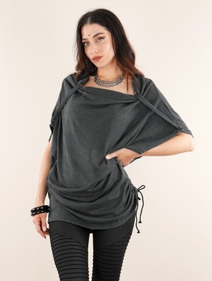 Anthracite grey Women Toonzshop Mandlu Tunic Top Tops | LUXVPDK-64