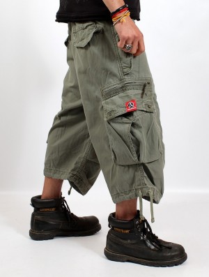 Army green Men Toonzshop 3/4 Molecule Cargo Pants 45056 Pants | MUGZTDA-46