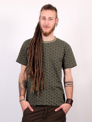 Army green Men Toonzshop Amun Kikko Short Sleeves T-shirt T-Shirt | APUHJOZ-96