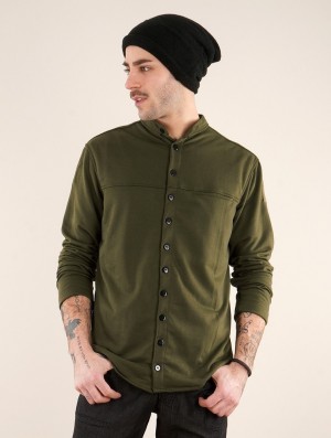 Army green Men Toonzshop Herendil Long Sleeve Shirt T-Shirt | KMZLFCP-53