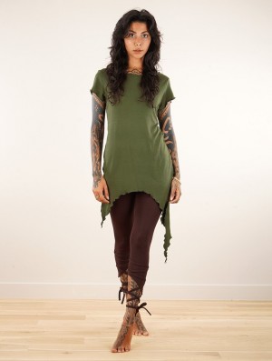 Army green Women Toonzshop Himaskhalan Tunic Tops | MEHTIQJ-02