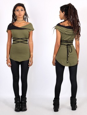 Army green Women Toonzshop Liskä Hooded Tank Top Tank Top | LREKAPN-58