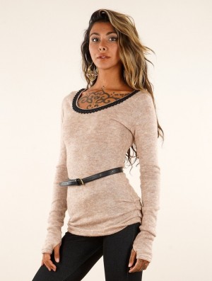 Beige Women Toonzshop Aëlys Pullover Pullover | WCQNZRX-29