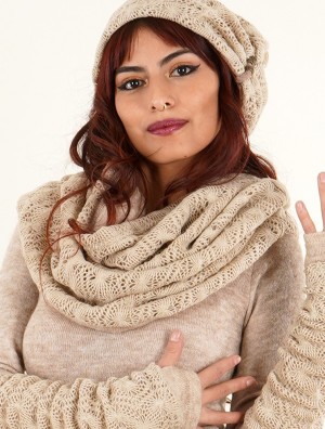 Beige Women Toonzshop Oöna Crochet Snood Scarf Scarf | WYHQLBJ-15