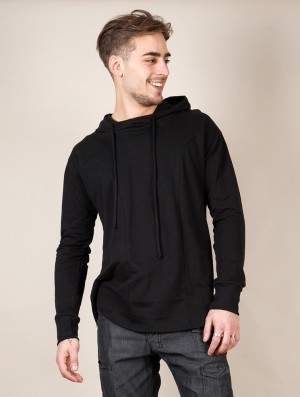 Black Men Toonzshop Aldaron Hooded Long Sleeve Shirt Shirt | OUVFJYB-37