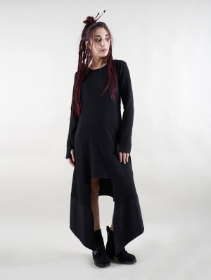 Black Women Toonzshop Anat Long Sleeve Long Dress Dress | WMTRQYZ-41