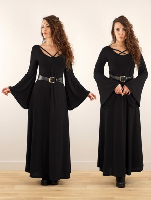 Black Women Toonzshop Black Moon Reversible Long Dress Dress | THBYVKN-02