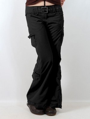 Black Women Toonzshop Enigma Flared Cargo Pants Pants | IYFATZD-18