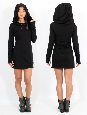 Black Women Toonzshop Myäa Sweatshirt Dress Dress | SMUHZCD-07