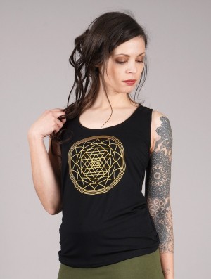 Black Women Toonzshop Sacred Geometry Top Tops | GBSRTKO-30