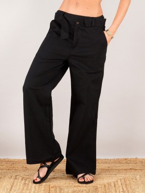 Black Women Toonzshop Tiloh Flared Loose Pants Pants | UYISKQJ-13