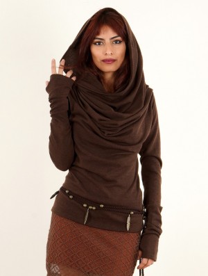 Brown Women Toonzshop Kali Cowl Neck Sweater Sweater | ALERVUP-68