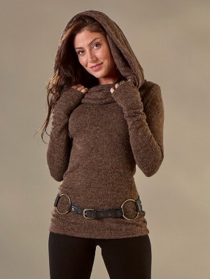 Brown Women Toonzshop Mantra Big Collar Sweater Sweater | MVGFBQH-17