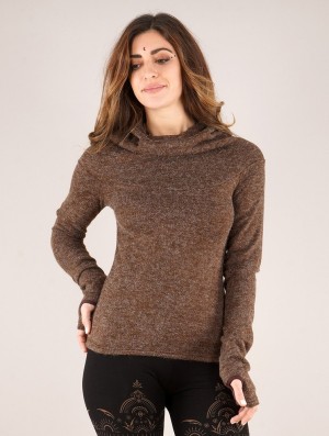 Brown Women Toonzshop Sadiva Hooded Pullover Pullover | UAZHXRY-59