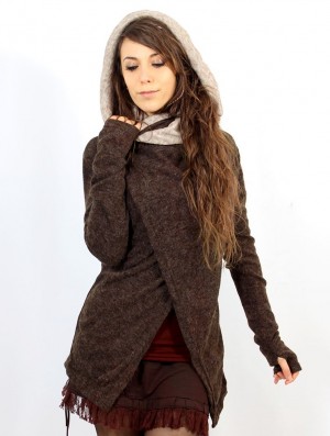 Brown beige Women Toonzshop Adrika Cardigan Cardigan | QHKSMLD-59