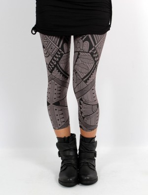 Charcoal Women Toonzshop Rinji Africa Printed ¾ Legging Leggings | XJLQMGD-62