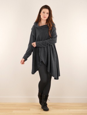 Dark grey Women Toonzshop Inika Poncho Pullover Pullover | WDPEZSC-35