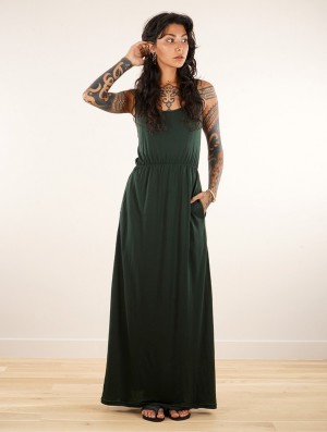 Forest green Women Toonzshop Oromë Strappy Long Dress Dress | TSEVDWK-21