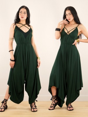 Forest green Women Toonzshop Topäaz Loose And Reversible Strappy Jumpsuit Jumpsuit | QIYWPNA-80