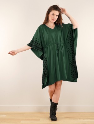 Forest green Women Toonzshop Wilwarin Ethnic Arrow Kaftan Dress Dress | XJNYPOS-78