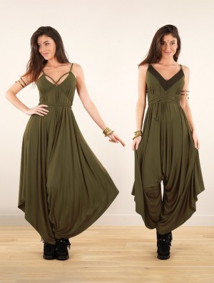 Khaki Women Toonzshop Topäaz Loose And Reversible Strappy Jumpsuit Jumpsuit | WRAJQCK-49