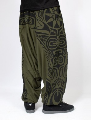 Light Army green and black Men Toonzshop Jinn Aladin Haida Gender Neutral Harem Pants Pants | PIEKHFD-81