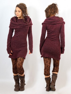 Mottled wine Women Toonzshop Mantra Sweater Dress Dress | IDLJYBZ-29