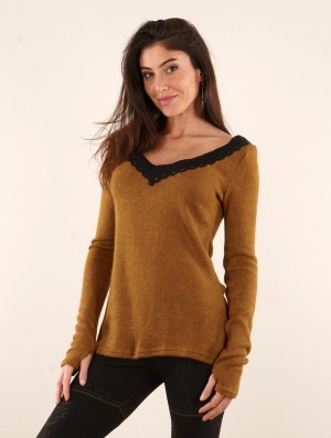 Rusty Women Toonzshop Ysälys Reversible Crochet-neck Sweater Sweater | XWBPDKO-26