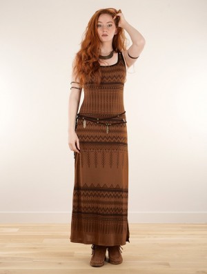 Sienna Women Toonzshop Electra Aztec Printed Long Split Strappy Dress Dress | AIVFKMS-05