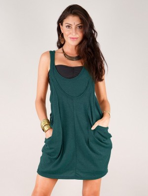 Teal Women Toonzshop Palani Sleeveless Tunic Tops | MIOKBNC-69