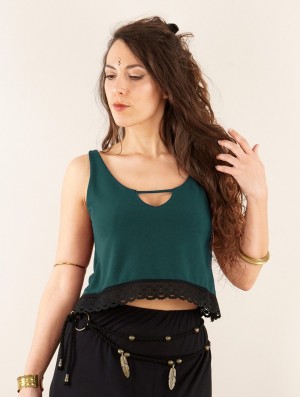 Teal Women Toonzshop Öde Reversible Short Sleeve Top Tops | ZLNQPWH-24