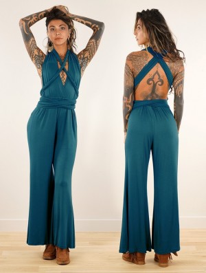 Teal blue Women Toonzshop Wakiza Infinity Jumpsuit Jumpsuit | VTDHAQP-05