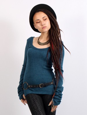 Teal blue Women Toonzshop Ysïs Pullover Pullover | FGLYSPI-74