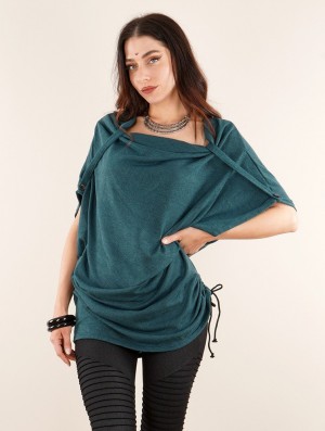 Tealblue Women Toonzshop Mandlu Tunic Top Tops | FSAMJRN-03