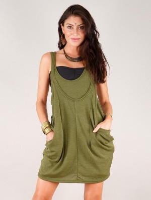 Vert kaki Women Toonzshop Palani Sleeveless Tunic Tops | NWHPIVK-69