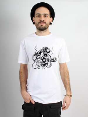 White Men Toonzshop Octopus K7 Printed Short Sleeve T-shirt T-Shirt | SGTWYUL-16