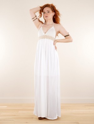 White Women Toonzshop Nolofinwe Strappy Bare Back Long Dress And Harem Pant Overalls Dress | FXYVGZH-21