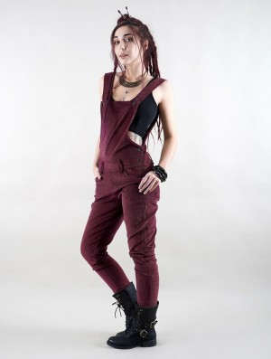 Wine Women Toonzshop Arawat Corduroy Overalls Pants | TCPYZHW-31