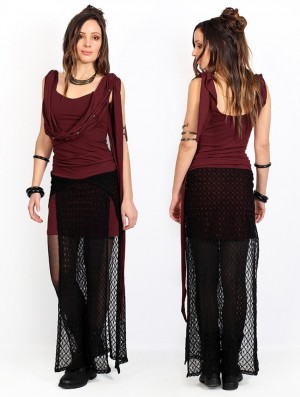 Wine Women Toonzshop Creature Crochet Skirt Skirt | KHNZIOR-17