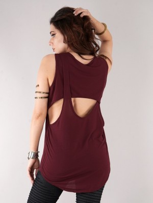 Wine Women Toonzshop Leigha Loose Sleeveless Top Tops | MRZUEOQ-40