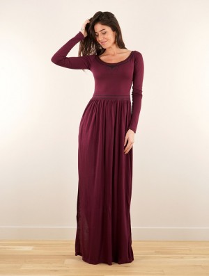 Wine Women Toonzshop Lotus Artanis Long Sleeve Long Dress Dress Dress | NTMUSBA-01