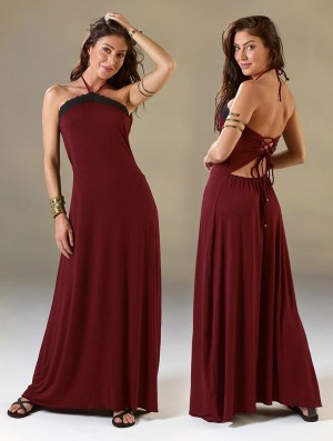 Wine Women Toonzshop Lüune Sleeveless Long Dress Dress | MWEBQKN-89