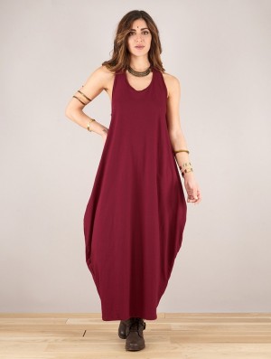 Wine Women Toonzshop Noéa Sleeveless Long Dress Dress | EHXPLIC-45