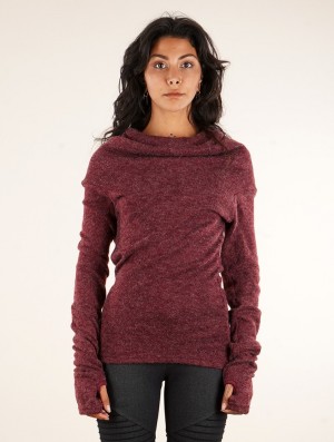 Wine Women Toonzshop Sadiva Hooded Pullover Pullover | SJPGREK-14