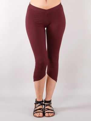 Wine Women Toonzshop Shayäa Short Pointy Leggings Leggings | SNKRJPQ-62