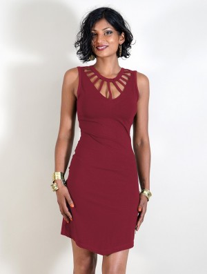 Wine Women Toonzshop Sumatra Bare Back Dress Dress | ZUCHRWQ-54