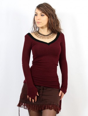 Wine and black Women Toonzshop Eo-lüne Pullover Pullover | XYBIOSH-32