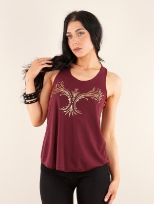 Wine and gold Women Toonzshop Vinga Printed Tank Top Tank Top | EBZPLCW-83