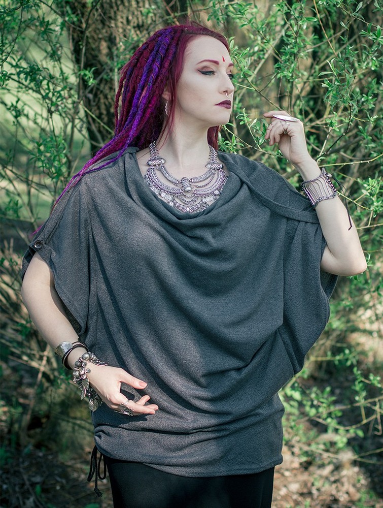 Anthracite grey Women Toonzshop Mandlu Tunic Top Tops | LUXVPDK-64