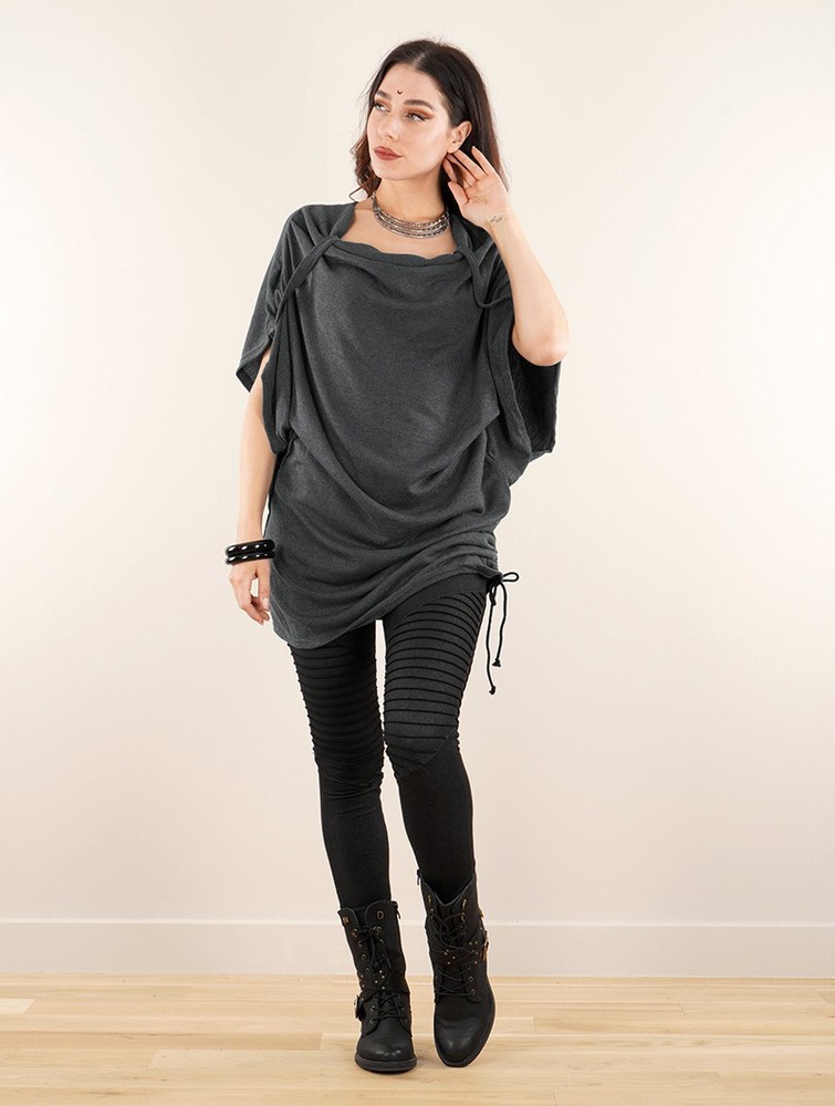 Anthracite grey Women Toonzshop Mandlu Tunic Top Tops | LUXVPDK-64